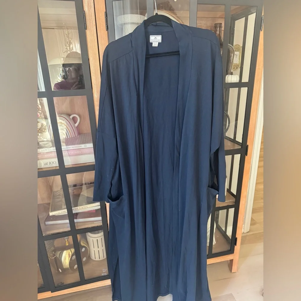 Petite Plume Long Open-Front Robe - Picture 2 of 7